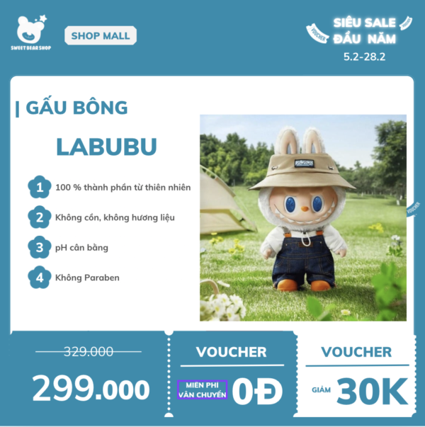 Labubu Gấu Bông chơi sang trọng búp bê trẻ em quà tặng búp bê popmart