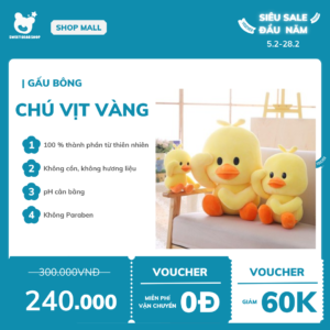 gấu bông chú vịt vàng