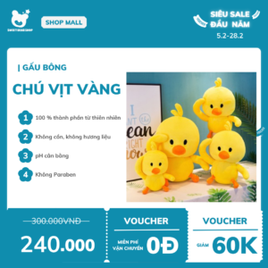 gấu bông chú vịt vàng